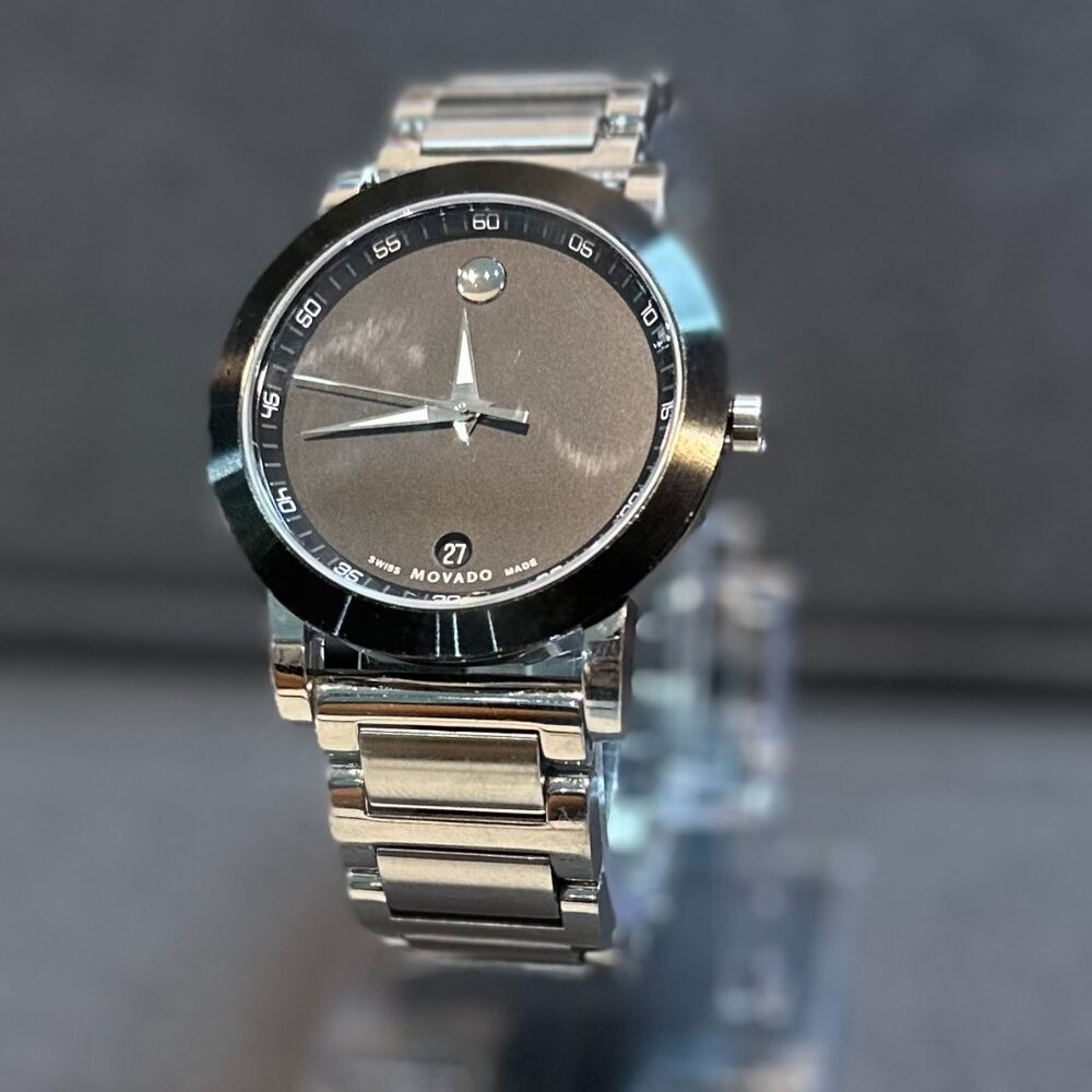 Mens MOVADO 42MM Museum Sport Watch Black Dial